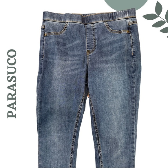 🛍️3/$40 Parasuco Mid-Rise Pull-On Skinny Jeans in Classic Blue Elastic Waist 29 - Picture 3 of 6